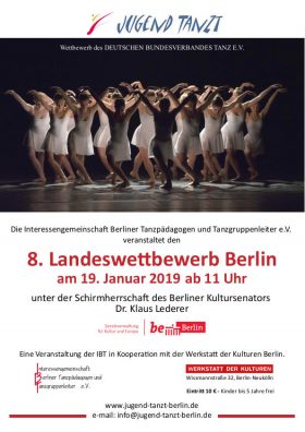 Plakat zum 8. Berliner Landeswettbewerb „Jugend tanzt“